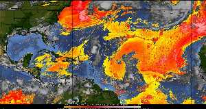 Météo tropicale : Air sec et densité de poussière dans l'air.