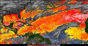 Météo tropicale : Air sec et densité de poussière dans l'air.