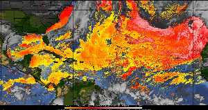 Météo tropicale : Air sec et densité de poussière dans l'air.
