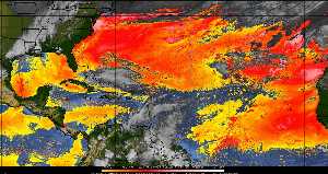 Météo tropicale : Air sec et densité de poussière dans l'air.