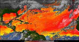 Météo tropicale : Air sec et densité de poussière dans l'air.
