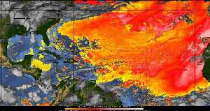 Météo tropicale : Air sec et densité de poussière dans l'air.