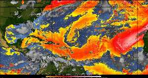 Météo tropicale : Air sec et densité de poussière dans l'air.