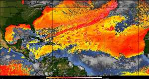 Météo tropicale : Air sec et densité de poussière dans l'air.