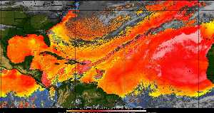 Météo tropicale : Air sec et densité de poussière dans l'air.