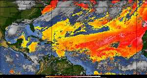 Météo tropicale : Air sec et densité de poussière dans l'air.