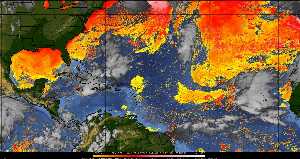 Météo tropicale : Air sec et densité de poussière dans l'air.