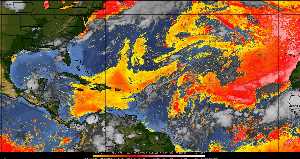Météo tropicale : Air sec et densité de poussière dans l'air.