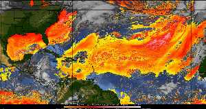 Météo tropicale : Air sec et densité de poussière dans l'air.