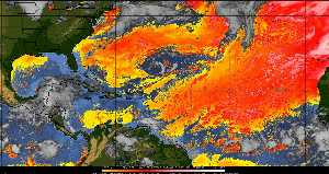 Météo tropicale : Air sec et densité de poussière dans l'air.
