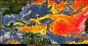 Météo tropicale : Air sec et densité de poussière dans l'air.