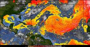 Météo tropicale : Air sec et densité de poussière dans l'air.