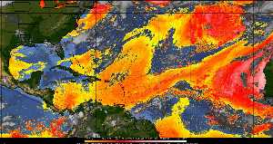 Météo tropicale : Air sec et densité de poussière dans l'air.