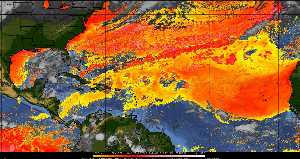 Météo tropicale : Air sec et densité de poussière dans l'air.