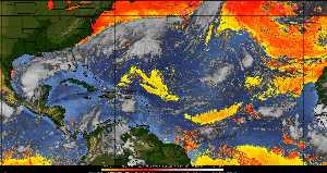 Météo tropicale : Air sec et densité de poussière dans l'air.