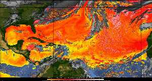 Météo tropicale : Air sec et densité de poussière dans l'air.