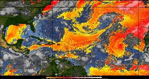 Météo tropicale : Air sec et densité de poussière dans l'air.