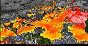Météo tropicale : Air sec et densité de poussière dans l'air.