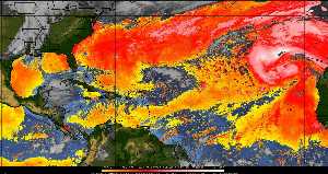 Météo tropicale : Air sec et densité de poussière dans l'air.