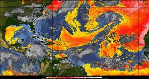 Météo tropicale : Air sec et densité de poussière dans l'air.