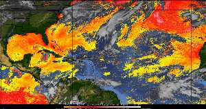 Météo tropicale : Air sec et densité de poussière dans l'air.