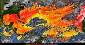 Météo tropicale : Air sec et densité de poussière dans l'air.