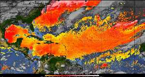 Météo tropicale : Air sec et densité de poussière dans l'air.