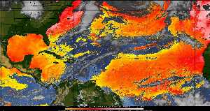 Météo tropicale : Air sec et densité de poussière dans l'air.