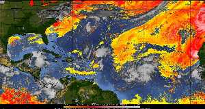 Météo tropicale : Air sec et densité de poussière dans l'air.