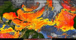 Météo tropicale : Air sec et densité de poussière dans l'air.