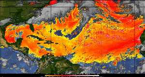 Météo tropicale : Air sec et densité de poussière dans l'air.