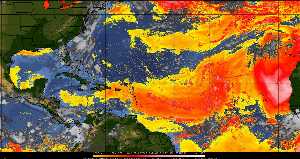 Météo tropicale : Air sec et densité de poussière dans l'air.