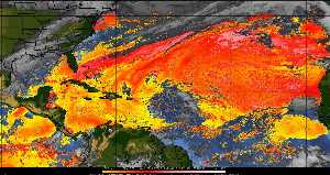 Météo tropicale : Air sec et densité de poussière dans l'air.