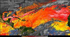Météo tropicale : Air sec et densité de poussière dans l'air.