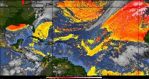 Météo tropicale : Air sec et densité de poussière dans l'air.