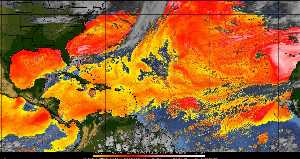 Météo tropicale : Air sec et densité de poussière dans l'air.