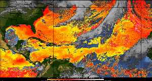 Météo tropicale : Air sec et densité de poussière dans l'air.