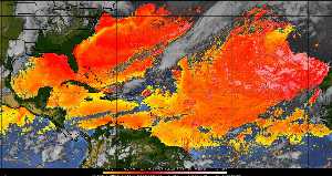 Météo tropicale : Air sec et densité de poussière dans l'air.