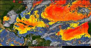 Météo tropicale : Air sec et densité de poussière dans l'air.