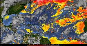 Météo tropicale : Air sec et densité de poussière dans l'air.