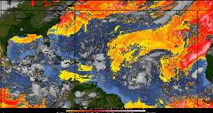 Météo tropicale : Air sec et densité de poussière dans l'air.