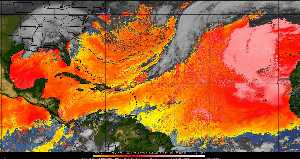Météo tropicale : Air sec et densité de poussière dans l'air.