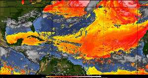 Météo tropicale : Air sec et densité de poussière dans l'air.