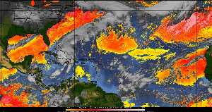 Météo tropicale : Air sec et densité de poussière dans l'air.