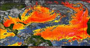 Météo tropicale : Air sec et densité de poussière dans l'air.