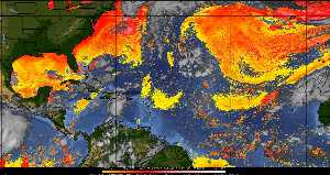 Météo tropicale : Air sec et densité de poussière dans l'air.