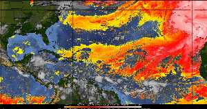 Météo tropicale : Air sec et densité de poussière dans l'air.
