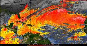 Météo tropicale : Air sec et densité de poussière dans l'air.
