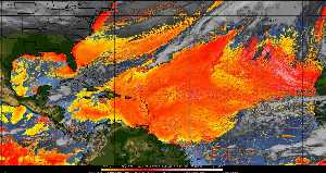Météo tropicale : Air sec et densité de poussière dans l'air.