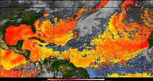 Météo tropicale : Air sec et densité de poussière dans l'air.